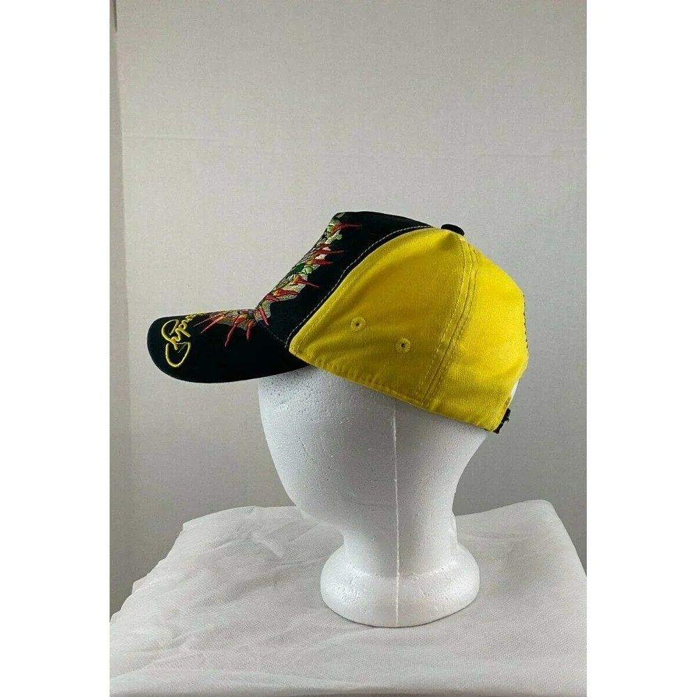 Ed Hardy Kids Baseball Hat Cap Black Yellow Embroidered Roaring Tiger Strapback